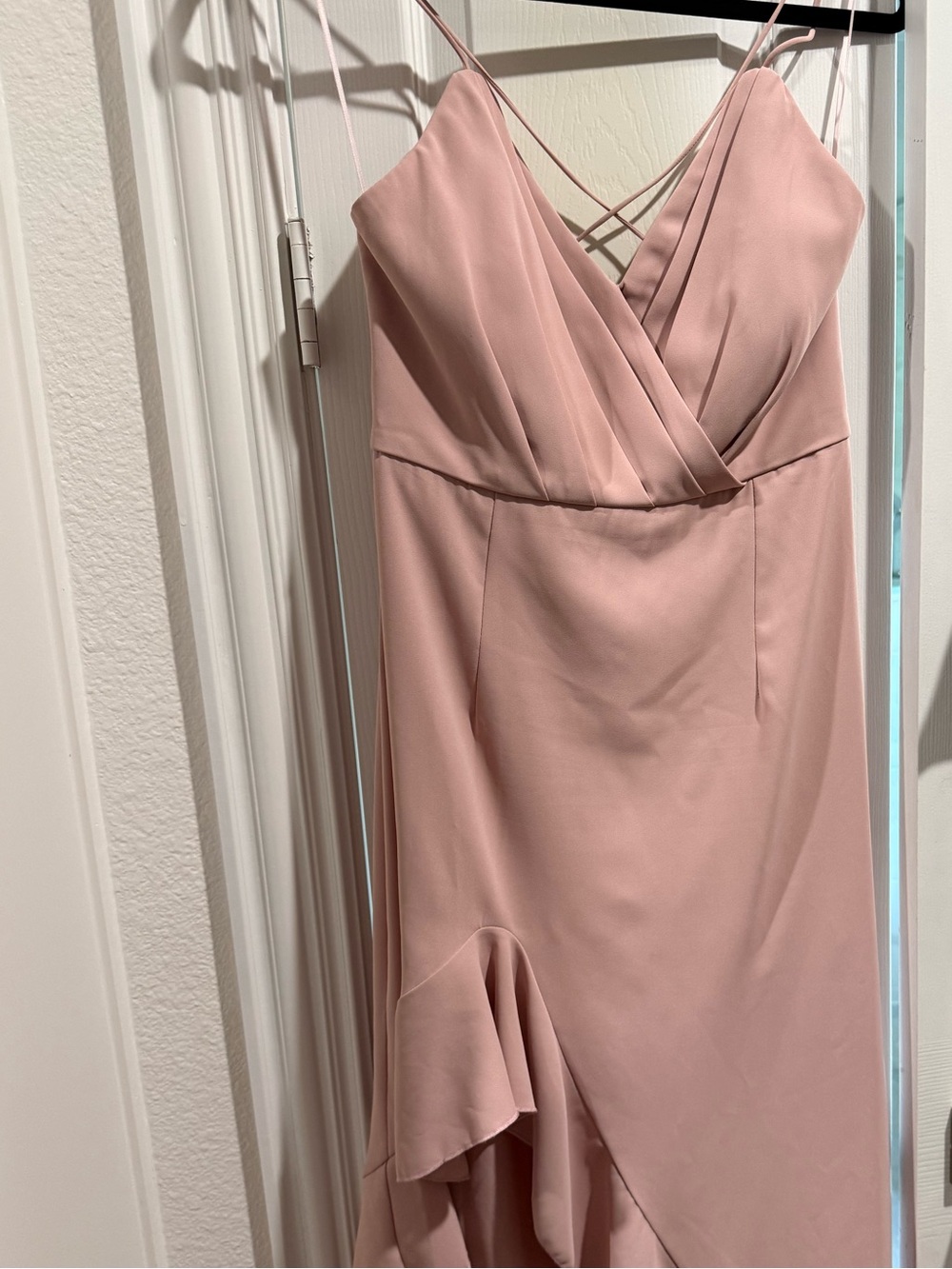 Blush Pink Spaghetti-Strap Ruffle Dress - Picture 5 of 5